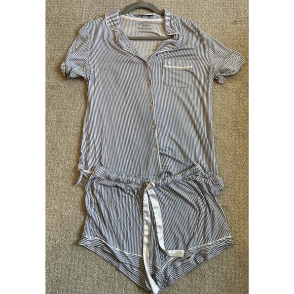 Victoria's Secret Other - Victoria Secret Modal Soft Easy Fit Shorts Pajama Set M Blue Variegated Stripe